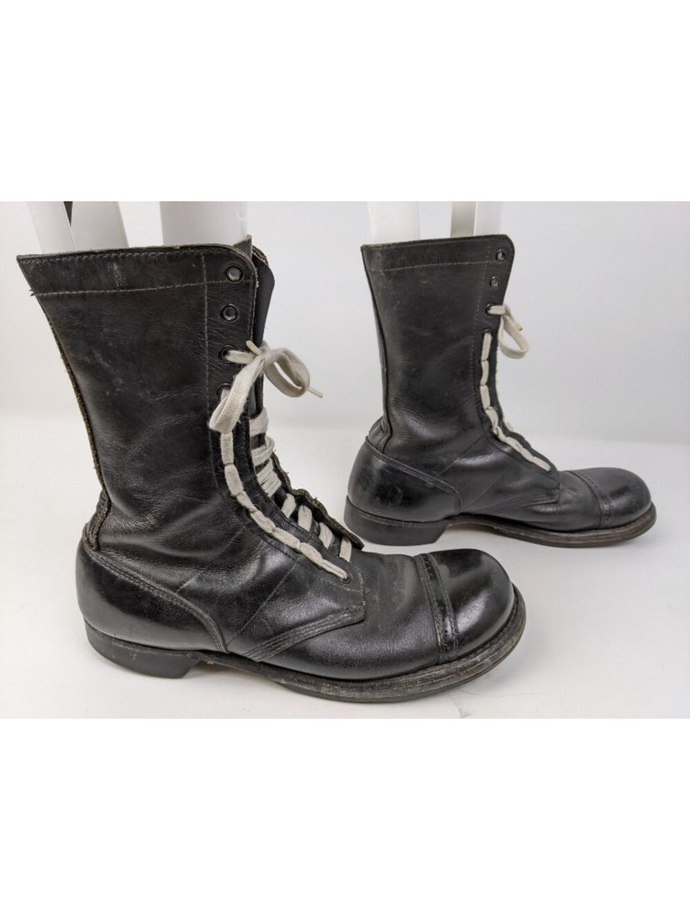 Vintage Corcoran Mens Combat Paratrooper Jump Boots Black Leather 9.5